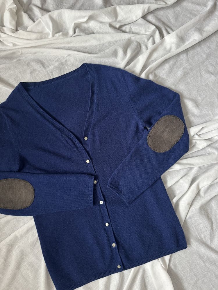 Granatowy sweter kardigan Kaszmir Cashmere S M 36 38