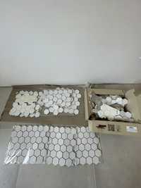 Mozaika ceramiczna heksagon biały połysk plus gratis