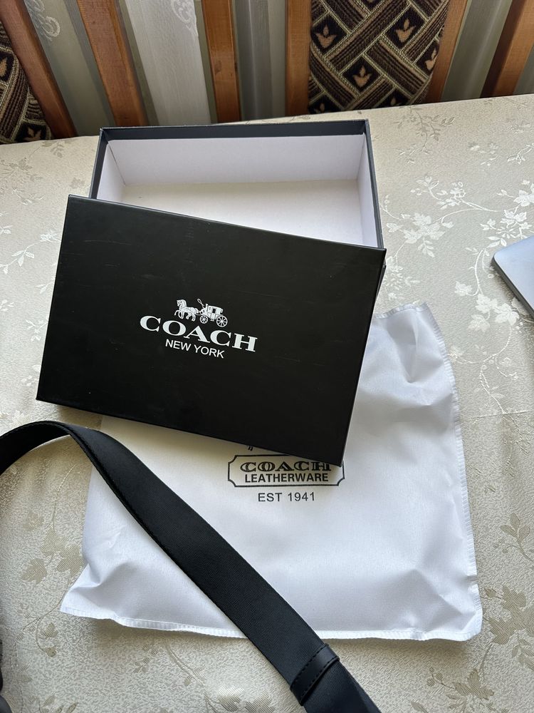 Сумка Coach коуч коач месенжер шкіряний через плече