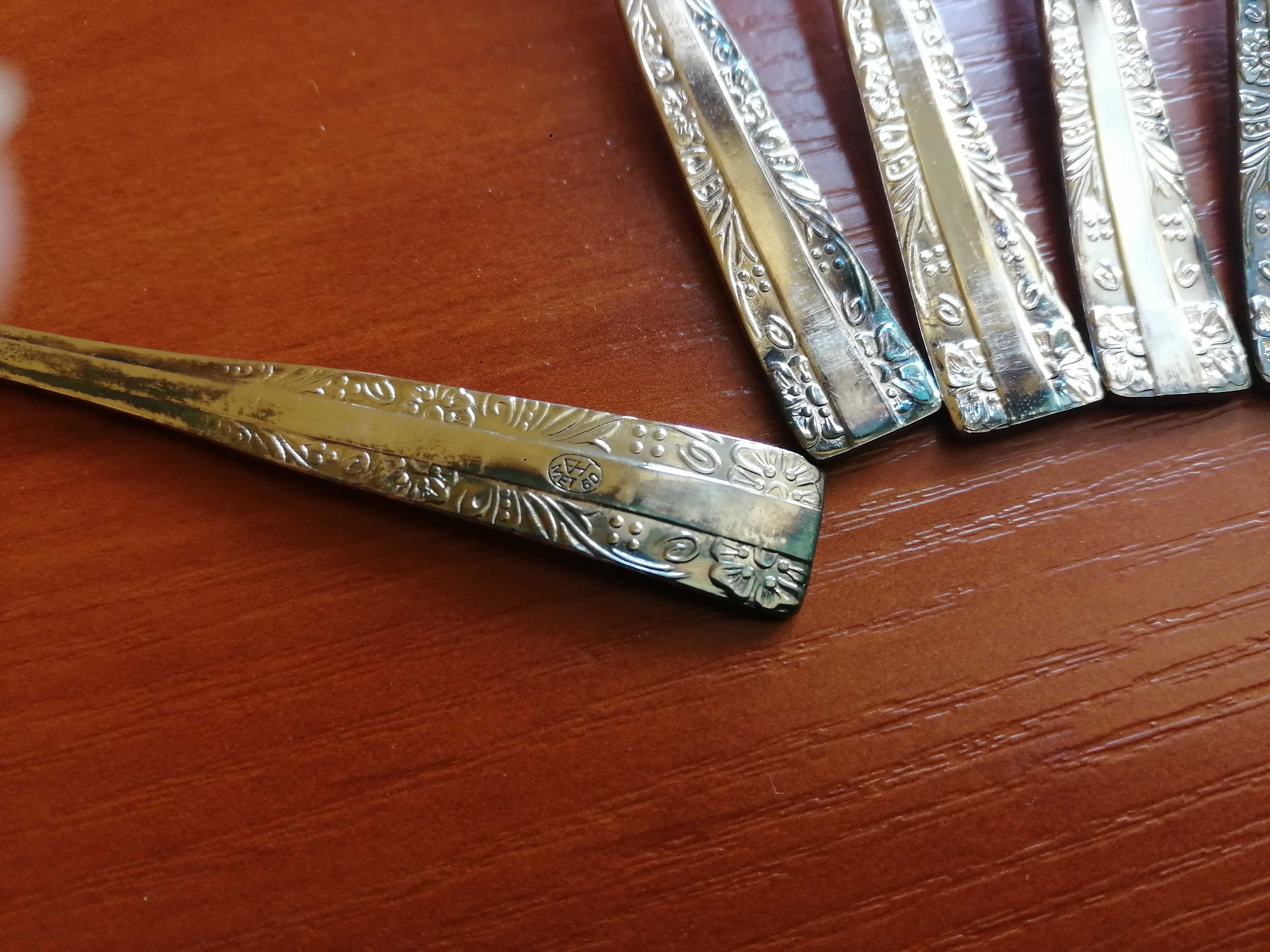 posrebrzane łyżeczki pater srebro warszawska fabryka platerów  hefra