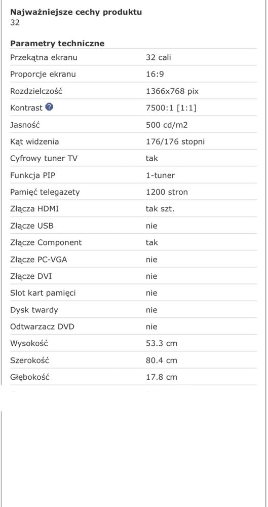 ZESTAW Telewizor LCD Philips  32 cale PFL7762D + DVD