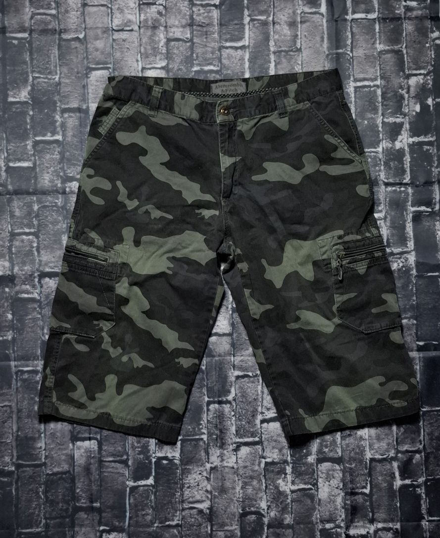 Abercrombie&Fitch spodenki męskie, szorty cargo bojówki militarne moro