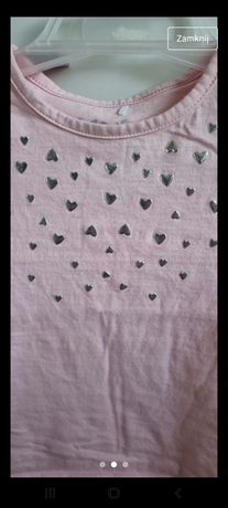 Bluzka  104 serduszka różowa 5 10 15 koszulka