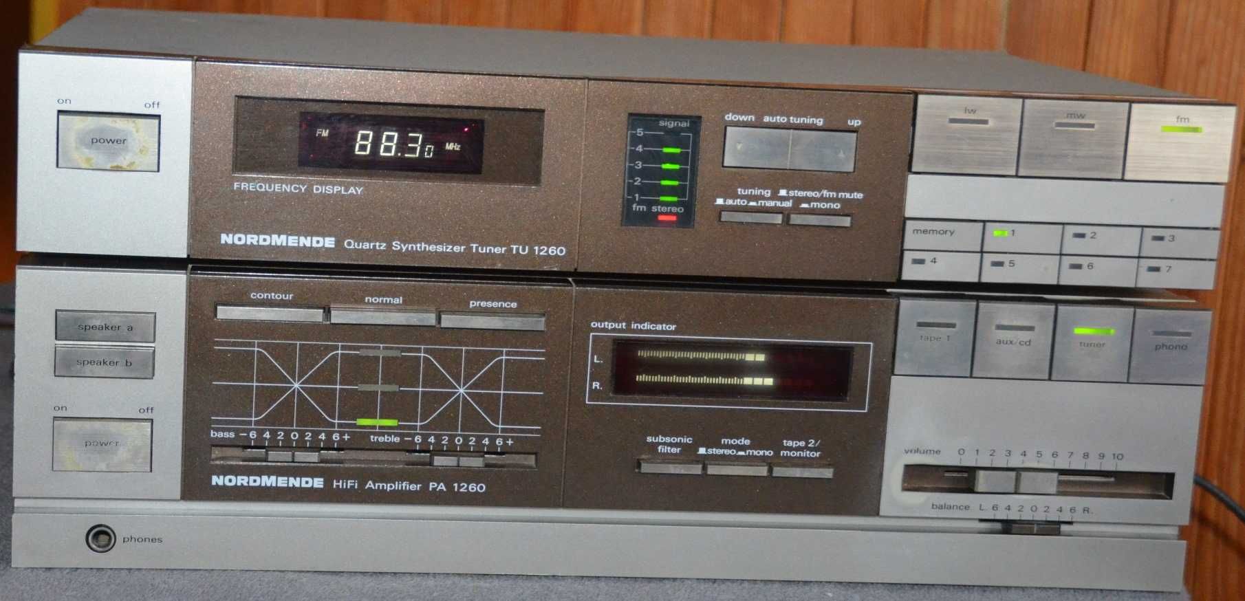 Nordmende PA 1260 TU 1260 zestaw stereo wzmacniacz tuner