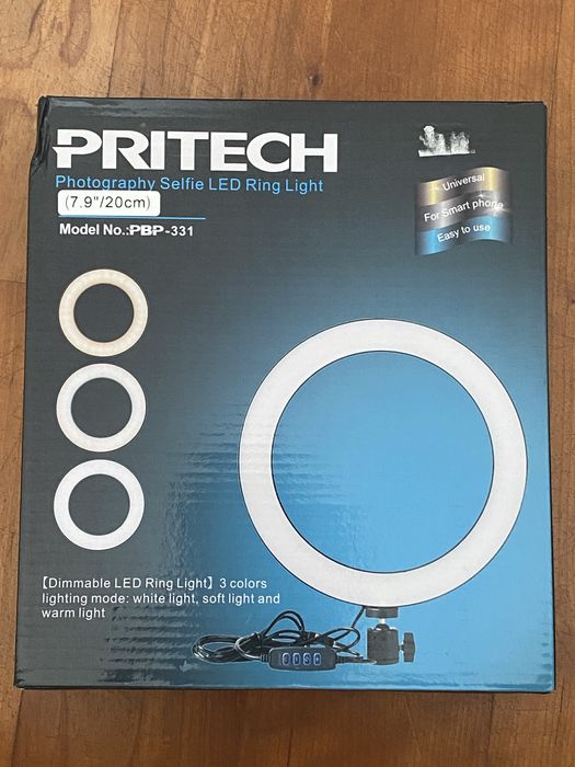 Anel de luz com tripé de mesa