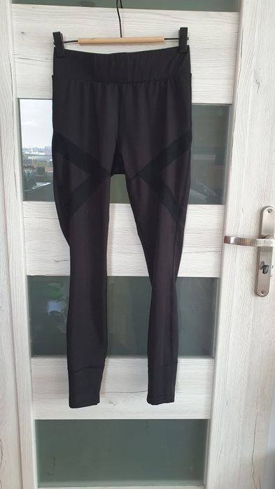 Getry sportowe r.xs/s czarne legginsy siłownia