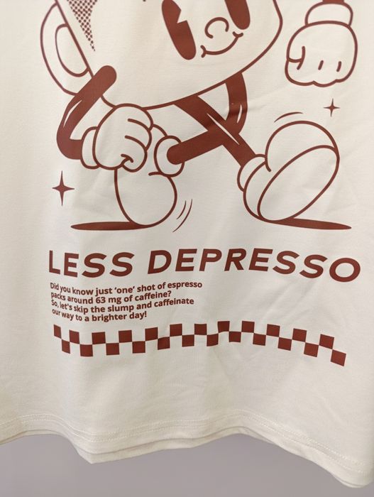 More espresso less depresso damska, męska koszulka sportowa r.S lekka