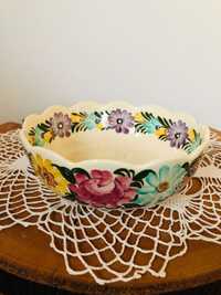 Misa miska ZF Koło ręcznie malowana ceramiczna kwiaty retro vintage