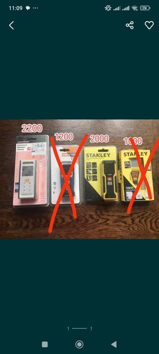 Лазерні рулетки Stanley., Dexter., Laserliner