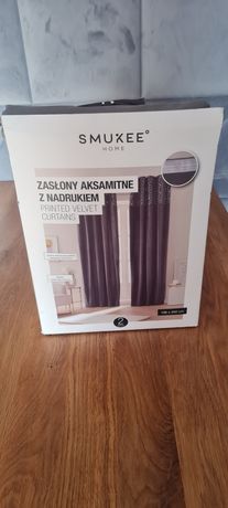 Zasłony aksamitne Smukee 138x250 nowe szare