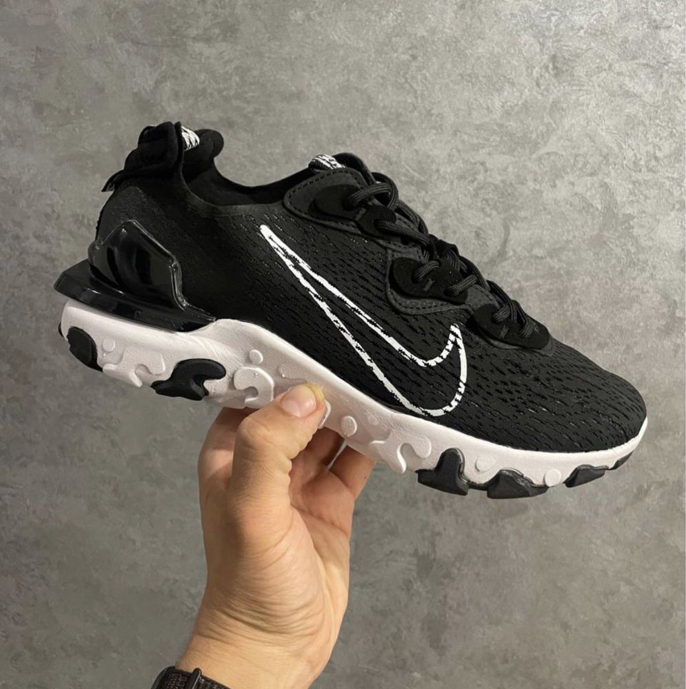 Кросівки Чоловічі Nike React Vision Black White 40-45 Без передоплати