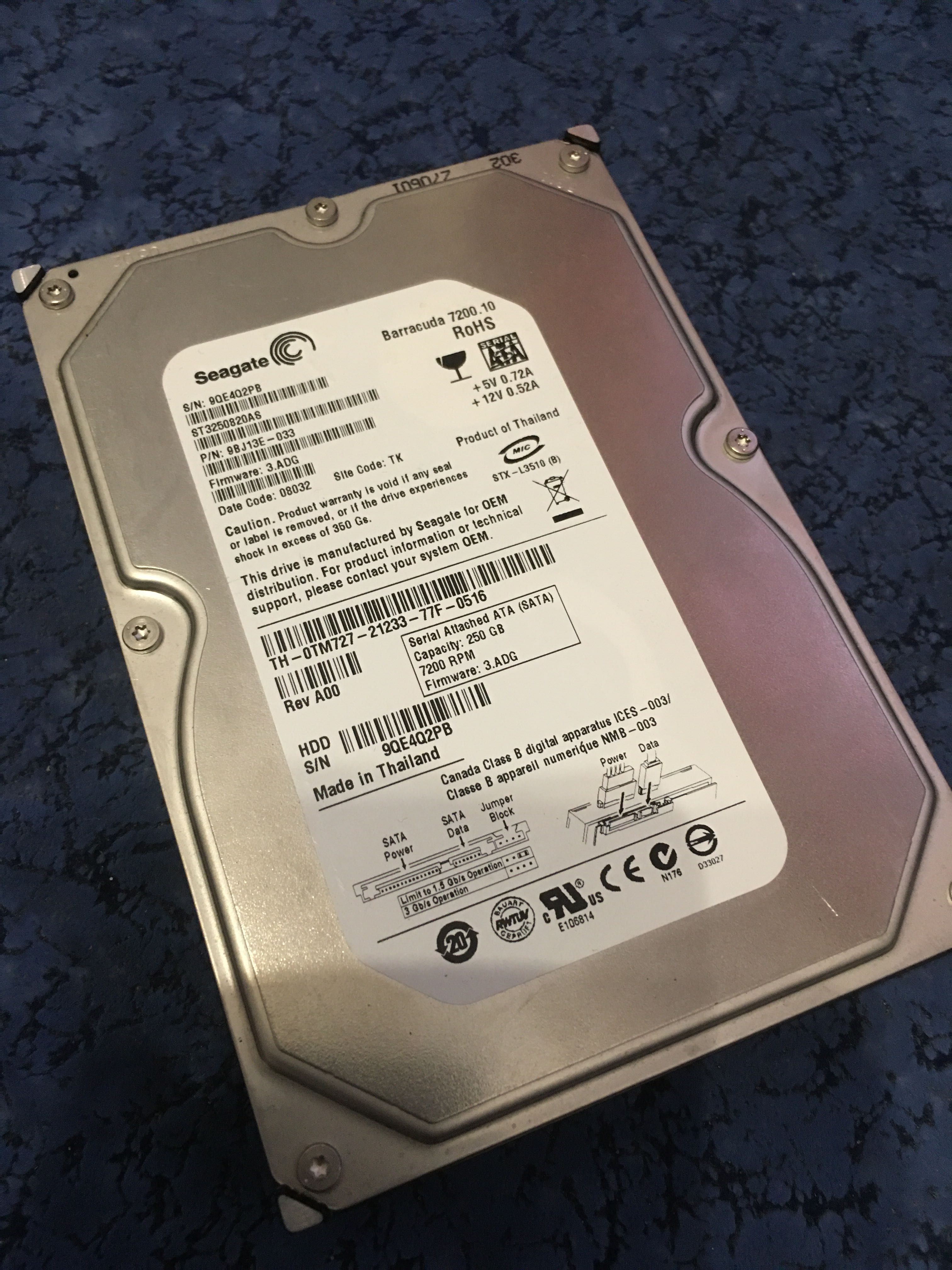 Hard Disk Drive 250gb