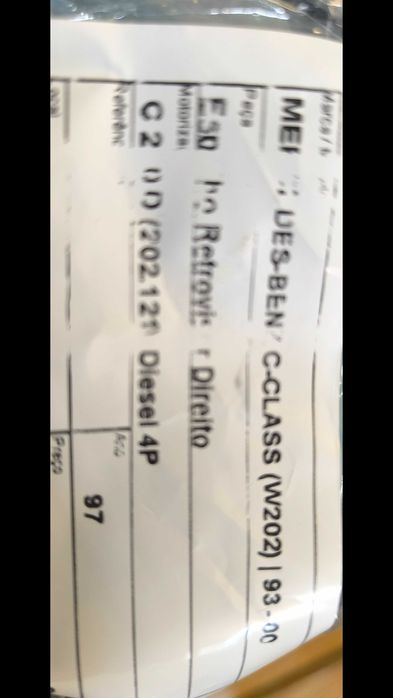 Espelho retrovisor da direita de Mercedes 220 CDI modelo w202