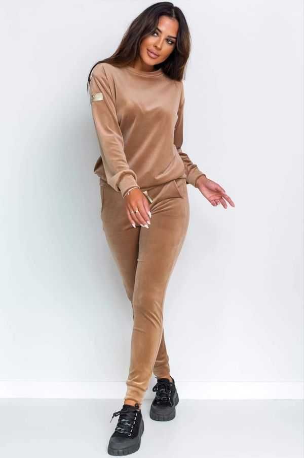 Dres welurowy komplet bluza spodnie