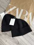 Чорна бавовняна шапка ZARA