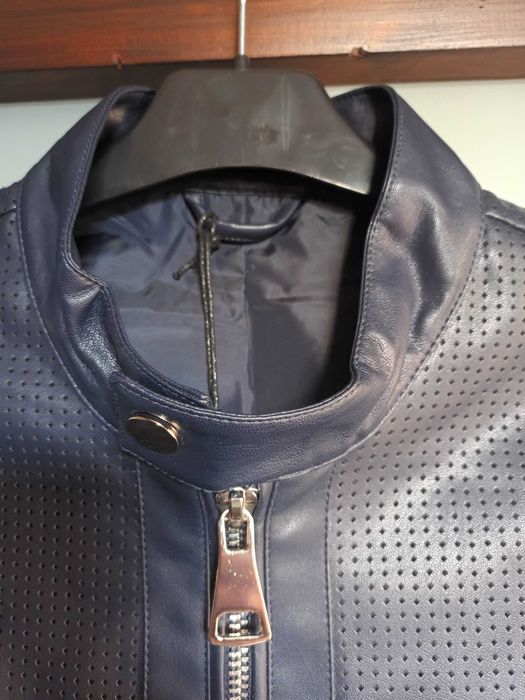 Kurtka męska eko-skóra S, M granat