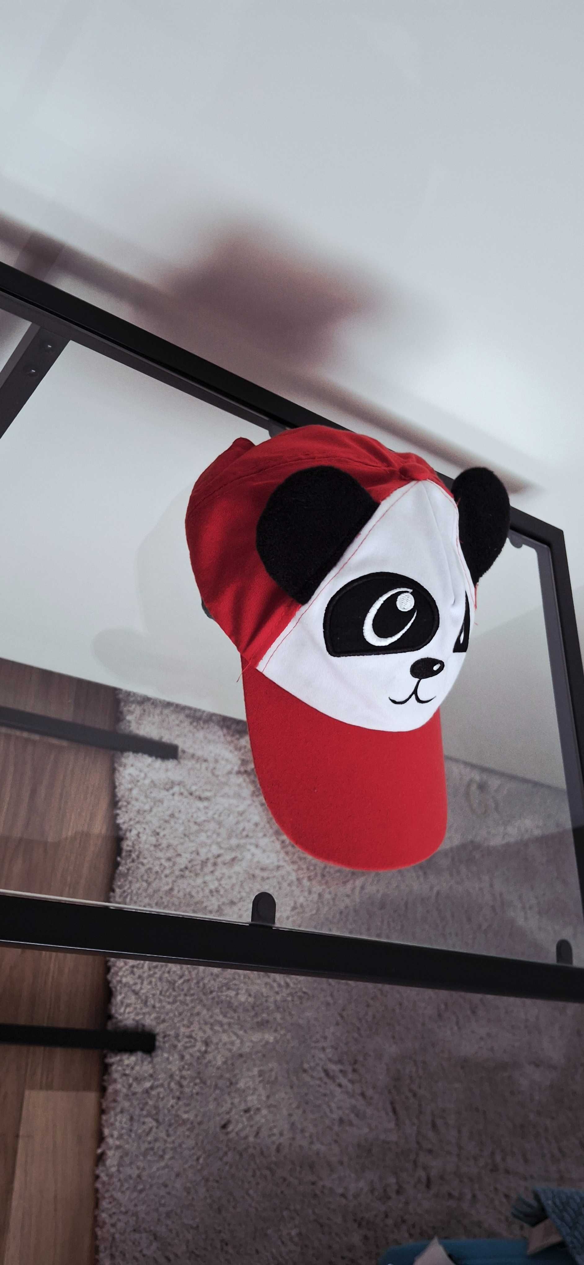 Czapka z daszkiem dla chłopca panda z uszkami 3-5 lat 53cm