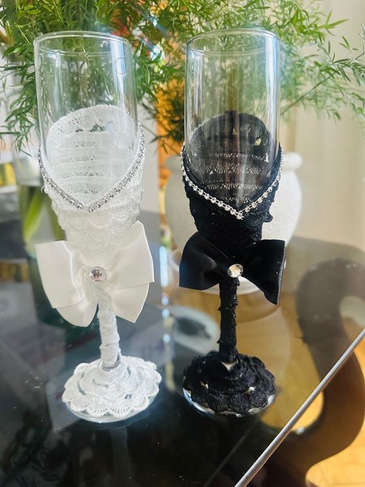 Весільні келихи для нареченого та нареченої