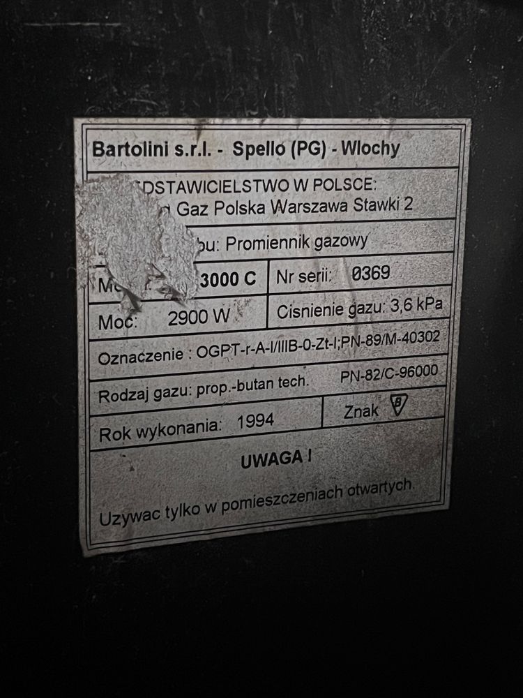 Piecyk gazowy na butle Piezo sprawny camping fire 3000