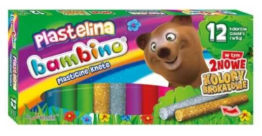 BAMBINO Plastelina szkolna 12 KOLORÓW - 2 sztuki