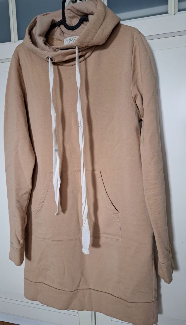 Łukasz Jemioł sukienka bluza kaptur beż  rozm M/ L