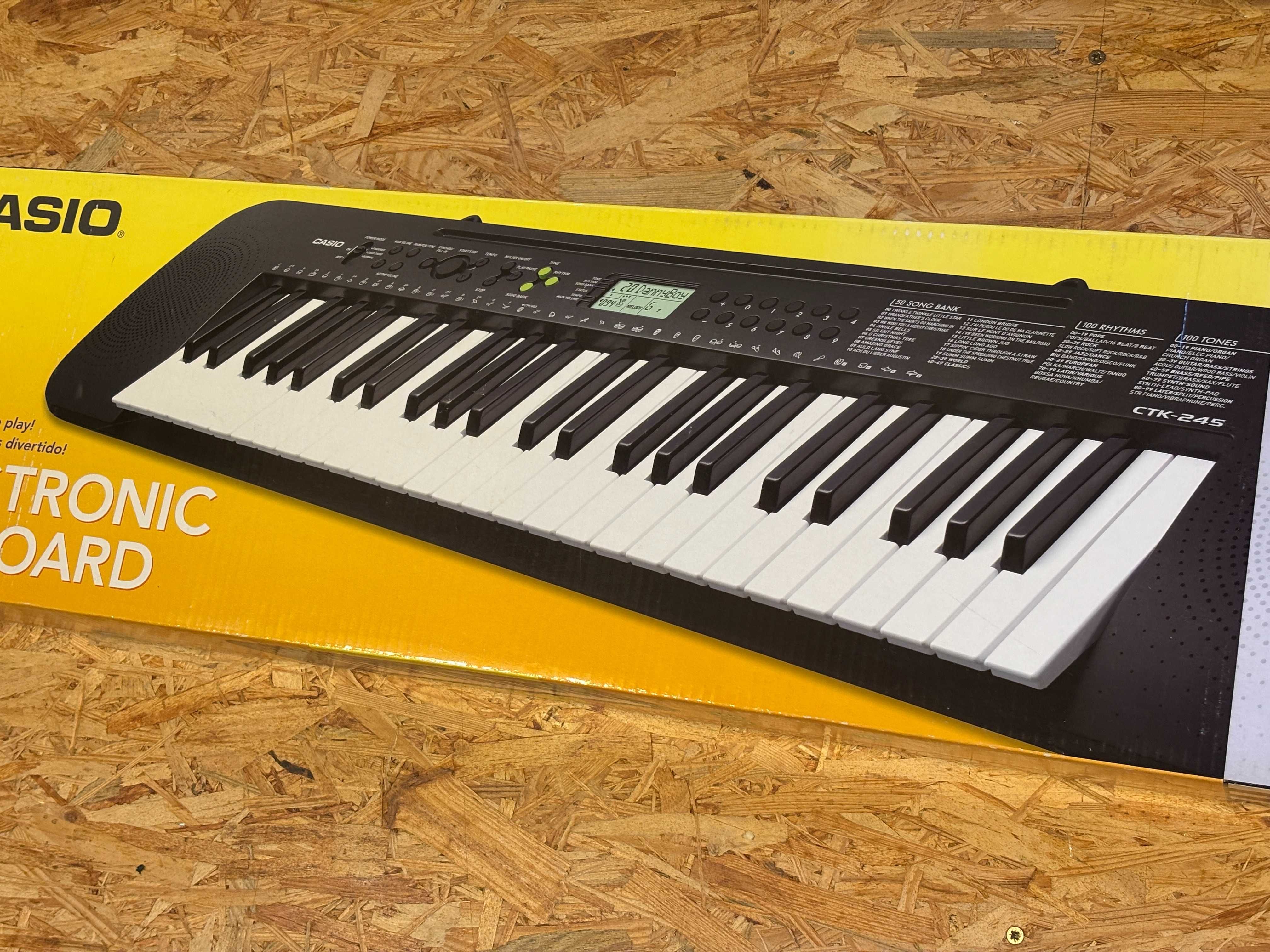 Keyboard CASIO CTK-245 cały komplet + zasilacz sieciowy, stan b. dobry