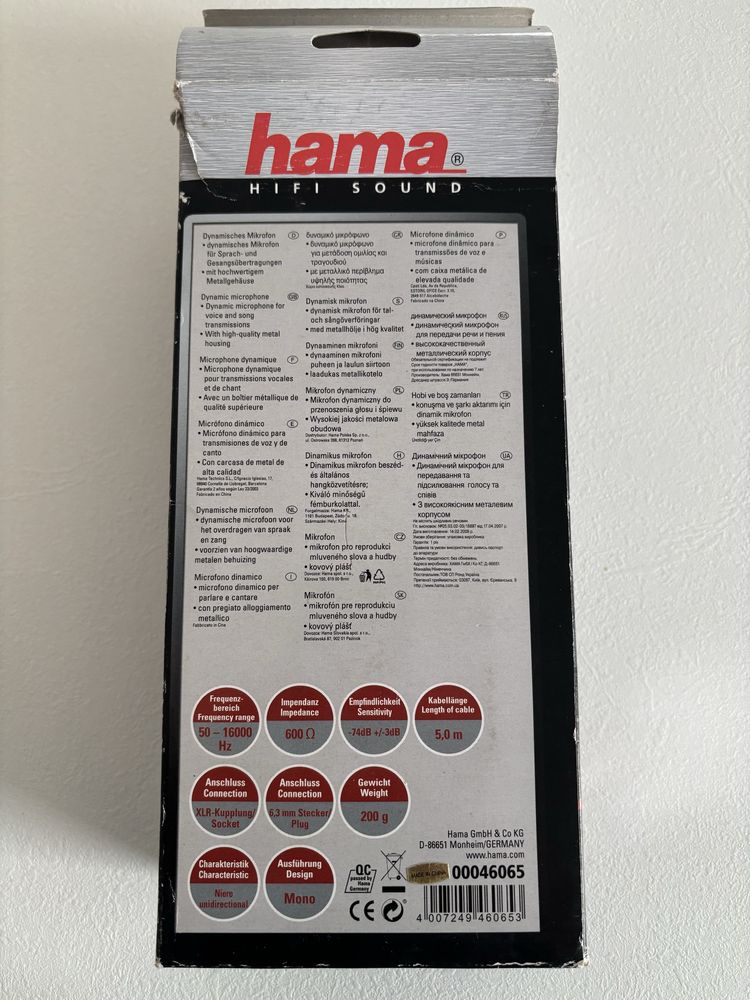Mikrofon dynamiczny Hama DM-65