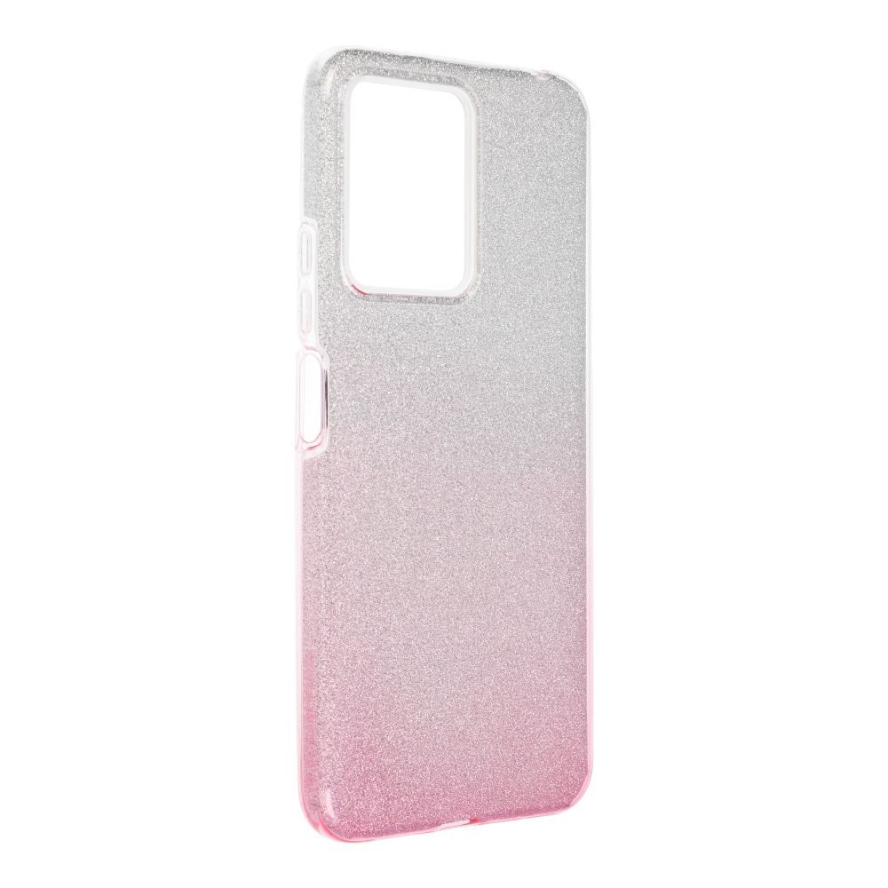 Etui Case Plecki Brokat Xiaomi Redmi Note 12  Srebrny/Róż + Szkło 9H