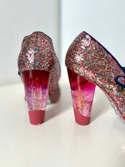 Irregular Choice Mary jane przezroczysty obcas brokat