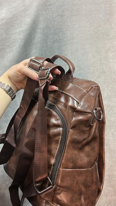 ХИТ 2025!NEW!Кожаный рюкзак,сумка,унисекс,коричневый универсальный,топ