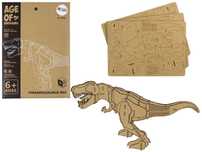 Drewniane Puzzle Przestrzenne 3D T-Rex Składanka Edukacyjna 22 El
