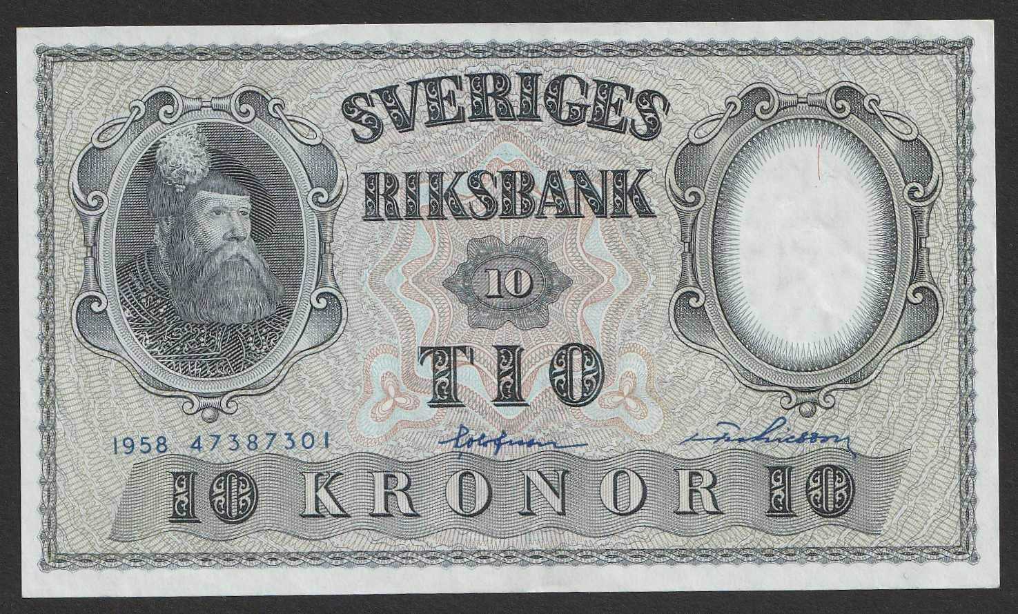 Szwecja 10 koron 1958 - stan 1/2