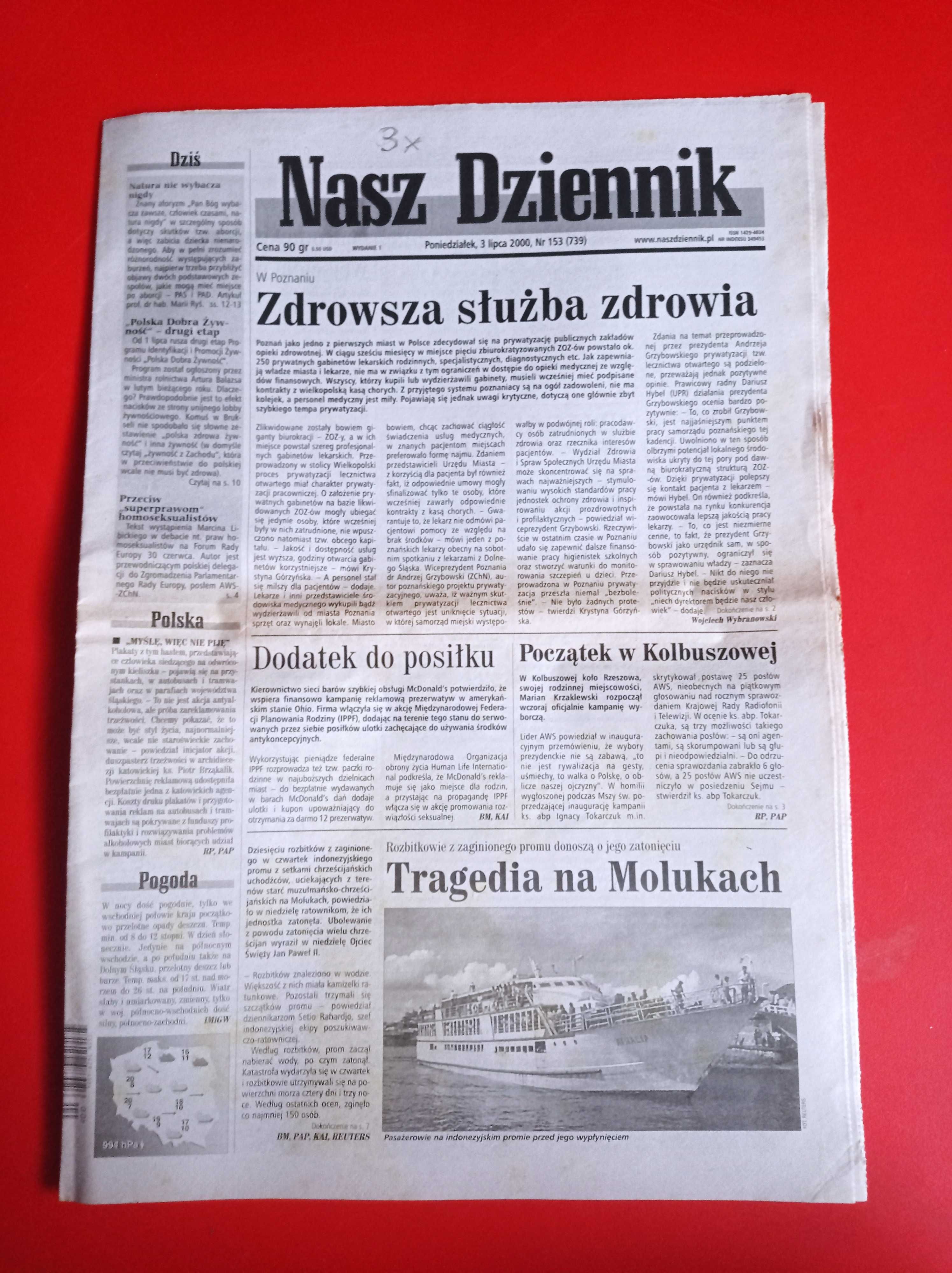 Nasz Dziennik, nr 153/2000, 3 lipca 2000