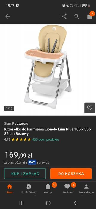 Krzesełko do karmienia lionelo