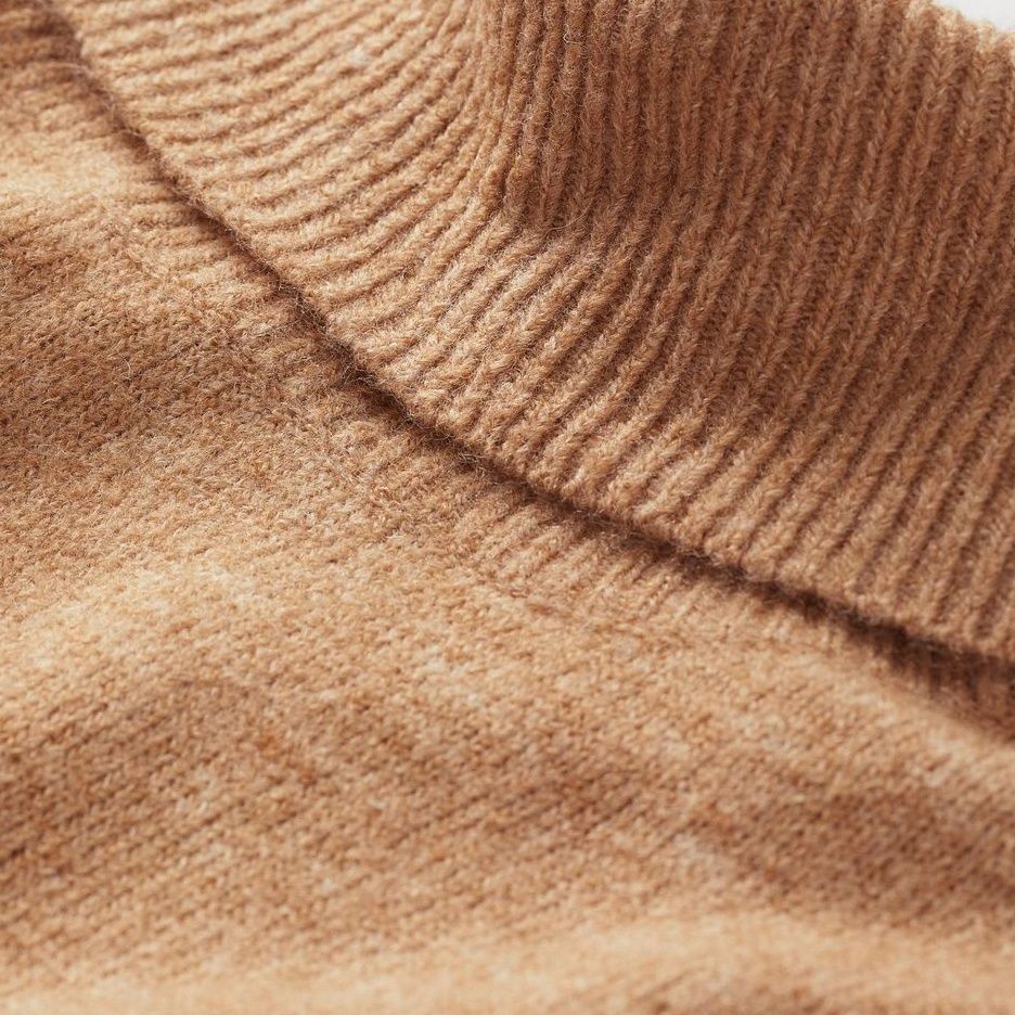 H&M S-M klasyczny karmelowy sweter golfem