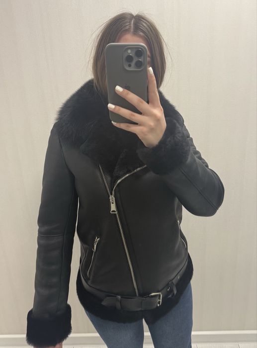 Шкіряна дублянка розмір M/L