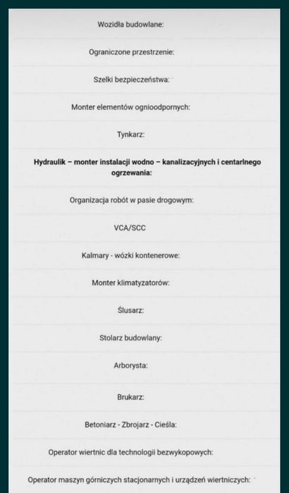 Uprawnienia na maszyny I sprzęty w 5dni