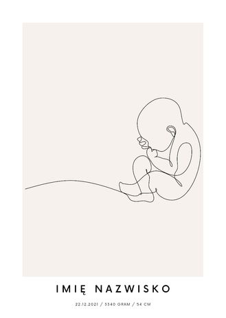 Metryczka, plakat noworodek, niemowlak, newborn