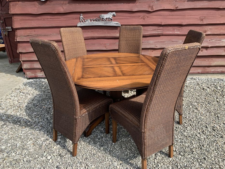 Krzesła rattanowe kolonialne Loom brązowe