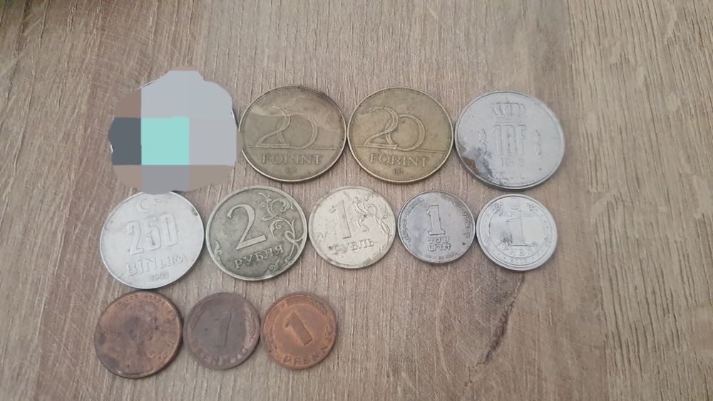 Monety mix forint, rubel, szekel