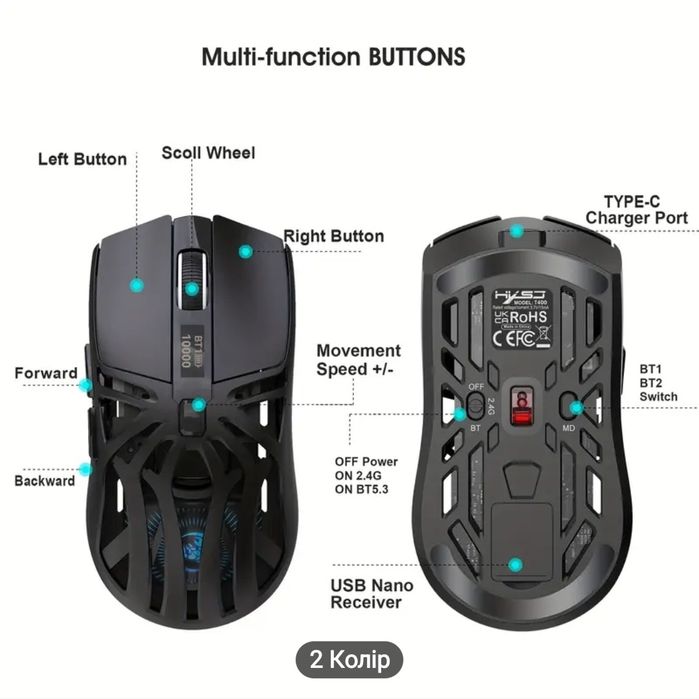 ‼️ІГРОВА МИШКА‼️Нова HxSj t400