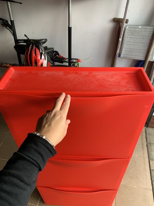 3 szt Ikea półka na buty Trones czerwone