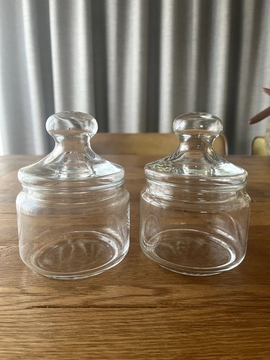 2x słoje szklane Pojemnik z pokrywką słoik apteczny dekoracja Vintage