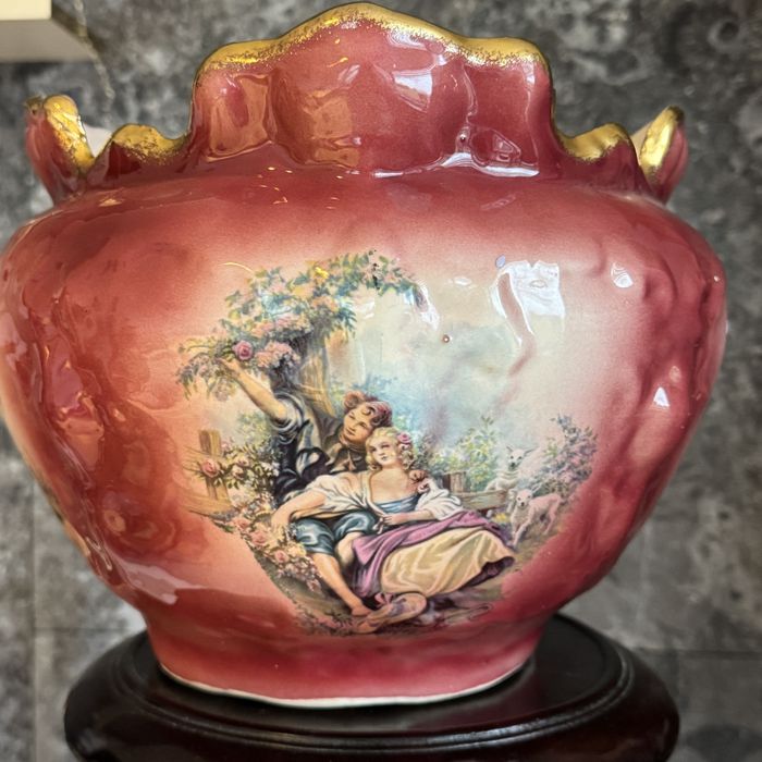 Duża porcelanowa donica Staffordshire-Anglia