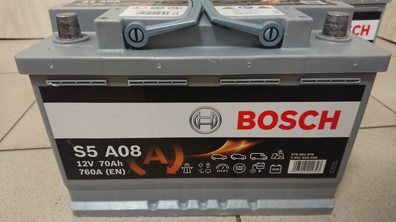 Аккумуляторы Bosch S5 A08 70Ah 760A A15 105Ah 950A