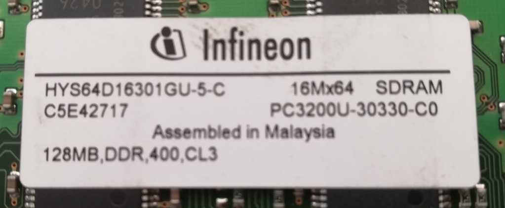 SDRAM Infineon 128MB PC3200 CL3