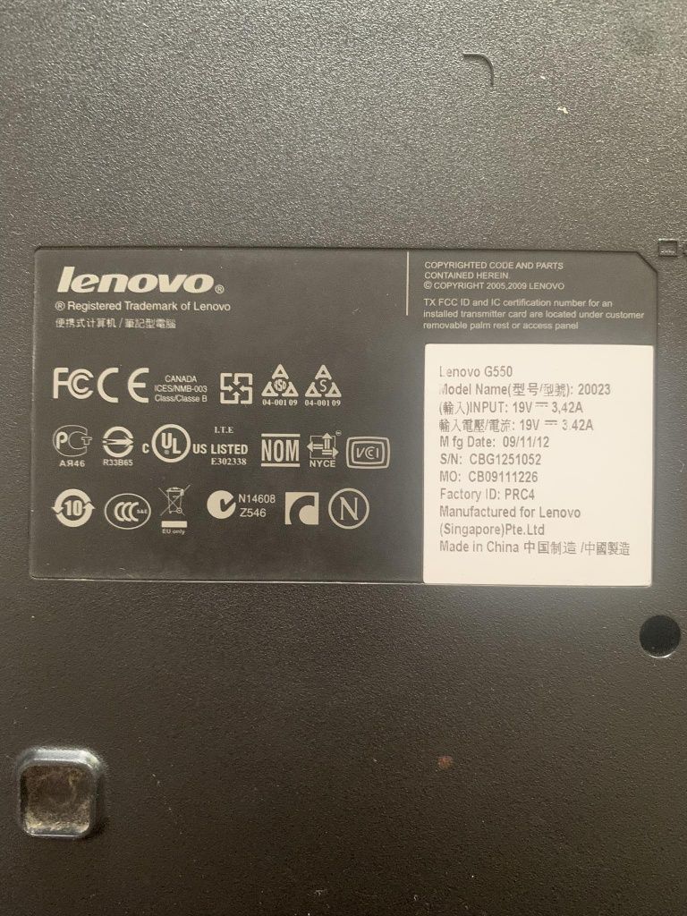 Lenovo g550 Ноутбук