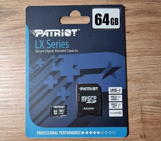 microSD SD Patriot 64 Gb   LX Series  Class 10 FullHD