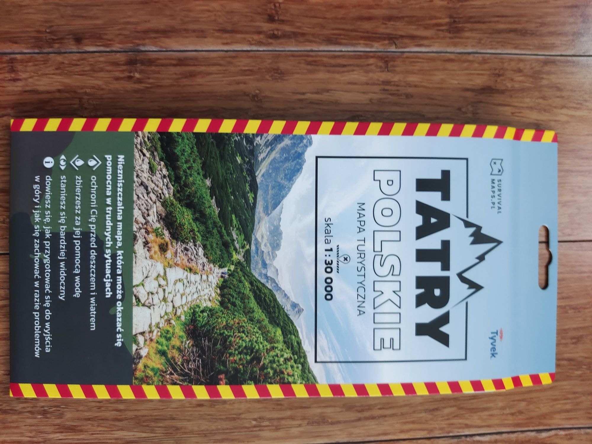 Mapa Tatry Tatr Tyvek papier syntetyczny praktycznie niezniszczalna