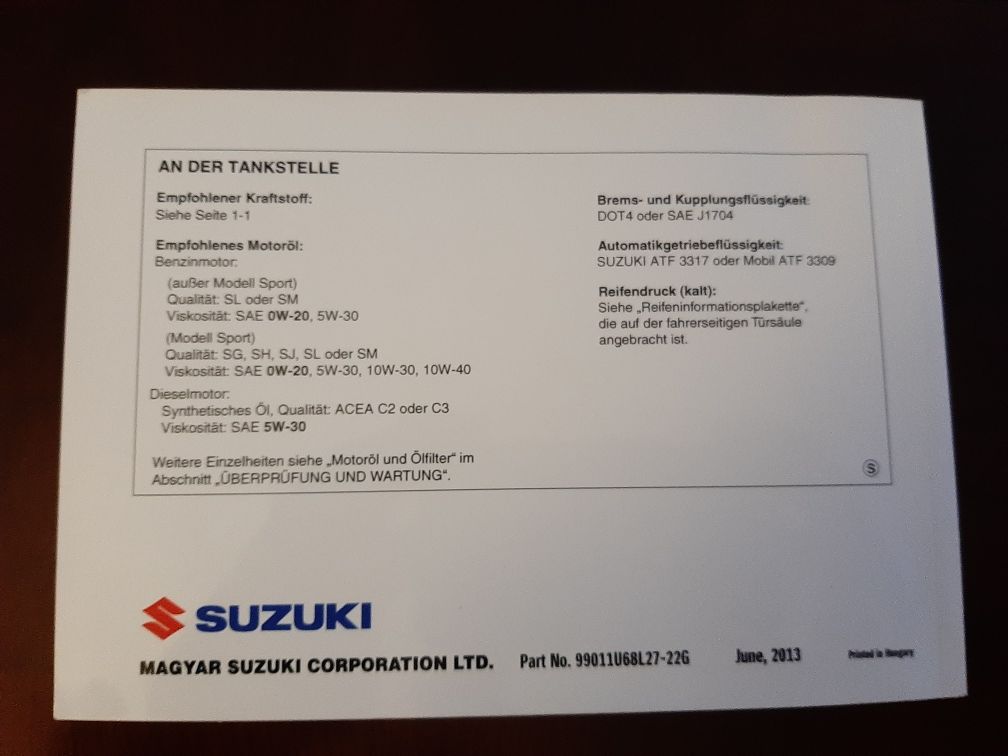 Instrukcja obsługi Suzuki Swift